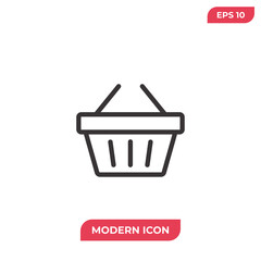 Shopping icon vector. Basket sign