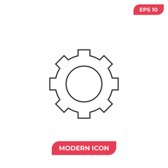 Gear icon vector. Cogwheel sign