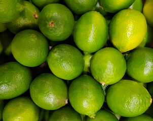healthy bright green lemons and limes