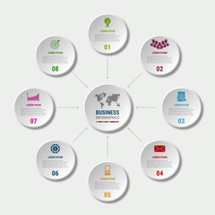 Naklejka premium 8 steps business infographic