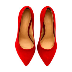 red shoes on white space 