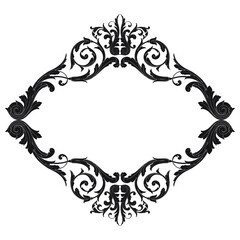 Vintage Ornament Element in baroque style with filigree and floral engrave the best situated for create frame, border, banner. It's hand drawn foliage swirl like victorian or damask design arabesque.