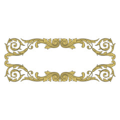 Vintage Ornament Element in baroque style with filigree and floral engrave the best situated for create frame, border, banner. It's hand drawn foliage swirl like victorian or damask design arabesque.