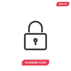 Lock icon vector. Padlock sign