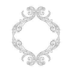 Classical baroque vector of vintage element for design. Decorative design element filigree calligraphy vector. You can use for wedding decoration of greeting card and laser cutting.