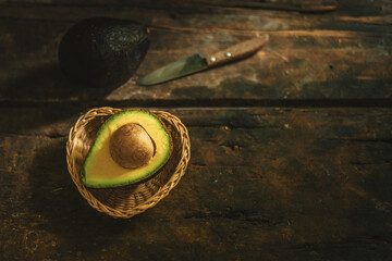 fresh avocado on a wooden table