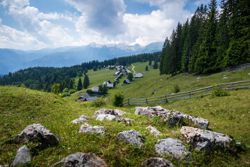 Fototapeta na wymiar Zajamniki on a plateau Pokljuka in Julian Alps, Triglav national park, Slovenia