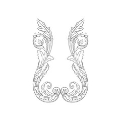 Classical baroque vector of vintage element for design. Decorative design element filigree calligraphy vector. You can use for wedding decoration of greeting card and laser cutting.
