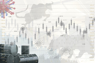 White stock market flow chart graph.