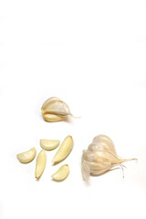Fresh garlic isolated on white background