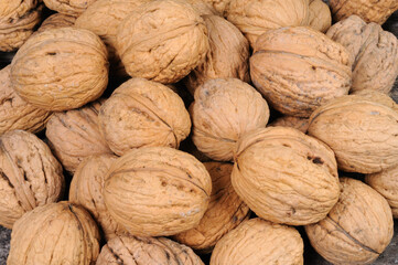 Walnuts. View from above.