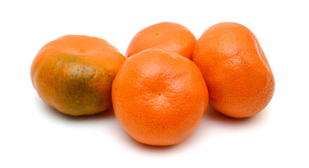Stack mandarins on white background