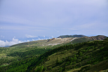 Fototapeta na wymiar Scenery of Mount Kusatsu-Shirane, Japan
