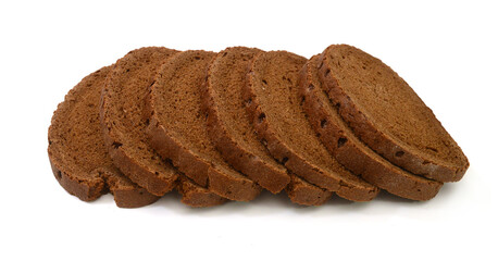 Sliced bread on a white background