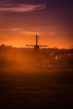Sunset at Typical dutch village, Hellendoorn