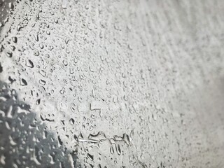 water drops on a metal surface