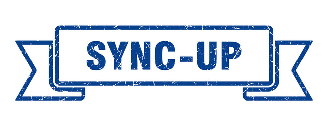 sync-up ribbon. sync-up grunge band sign. sync-up banner