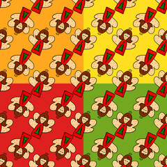 Fototapeta premium Christmas seamless pattern with Christmas angels in vector. Seamless pattern can be used for wrapping paper, pattern fill, web page backgrounds.