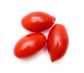 Mini red tomatoes isolated on white