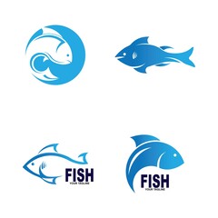 Set of Fish logo design icon vector illustration
