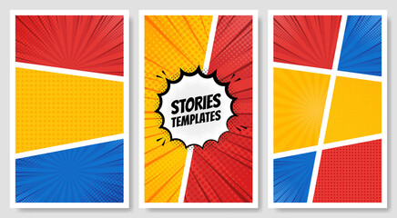 Comic speech bubbles. Comic Book page elements. Comic clouds effects collection. Vector graphic design illustration