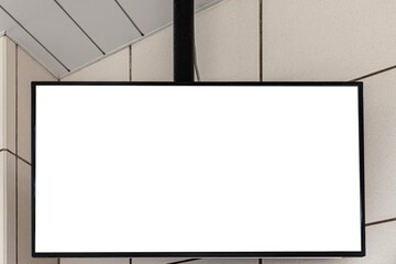 Obraz premium Blank advertising signs placed at the train station