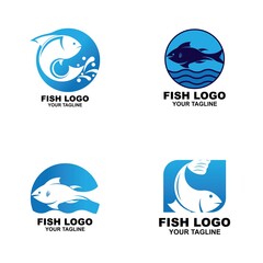 Set of Fish logo design icon vector illustration
