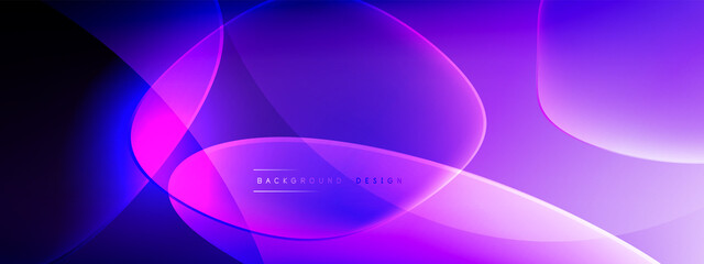 Vector abstract background - liquid bubble shapes on fluid gradient with shadows and light effects. Shiny design template for text