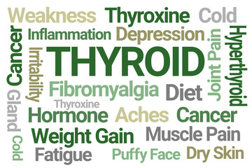 Thyroid Word Cloud on White Background
