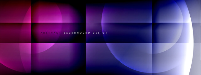 Vector abstract background - circle and cross on fluid gradient with shadows and light effects. Techno or business shiny design templates for text