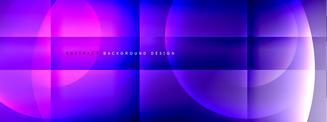 Fototapeta premium Vector abstract background - circle and cross on fluid gradient with shadows and light effects. Techno or business shiny design templates for text