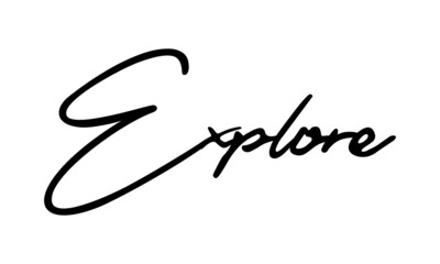 Explore Handwritten Font Calligraphy Black Color Text 
on White Background