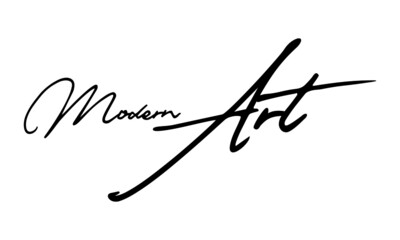 Modern Art Handwritten Font Calligraphy Black Color Text 
on White Background
