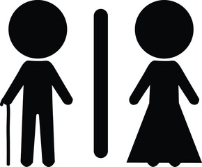 old man and old woman toilet vektor icon