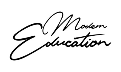 Modern Education Handwritten Font Calligraphy Black Color Text 
on White Background
