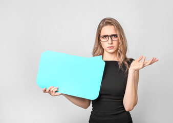 Naklejka premium Beautiful woman holding bublles on white background