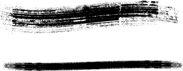 Grunge Paint stripe . Vector brush Stroke . Distressed banner . Black isolated paintbrush collection . Modern Textured shape . Dry border in Black . 