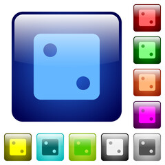 Dice two color square buttons