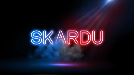 Skardu is a City in Gilgit Pakistan., Studio room with Neon lights.
