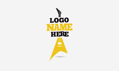 Music Band Logo, Vector Logo, Logo Design, Band Logo, Musical Logo, Guitar Logo, Tune Logo, Yellow and Black Logo