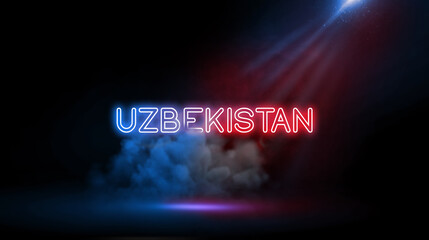 Uzbekistan is a Central Asian nation and former Soviet republic. Studio room with Neon lights.
