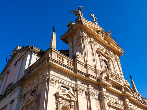 Brunate, Italy, February 12, 2020. City Cathedral