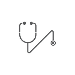 Stethoscope vector icon symbol medical equipment isolated on white background