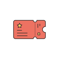 Ticket vector icon symbol permission isolated on white background