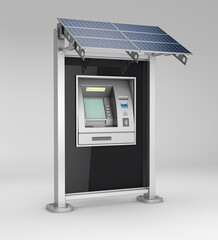 3d rendering of ATM Bank Cash Machine, clipping path included