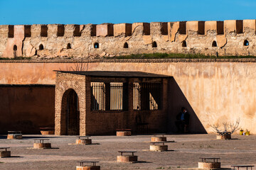 Entrance of historic underground prison in Meknes, Morocco
