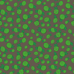 vector seamless pattern of limes and leaves