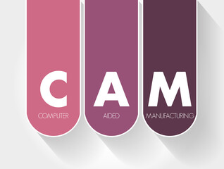 CAM - Computer Aided Manufacturing acronym, technology concept background