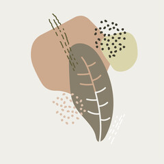 Abstract trendy floral element memphis style. Abstract eco background. Universal card, pastel colors. fashion art