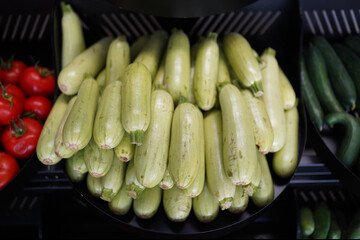 Courgettes on the market
